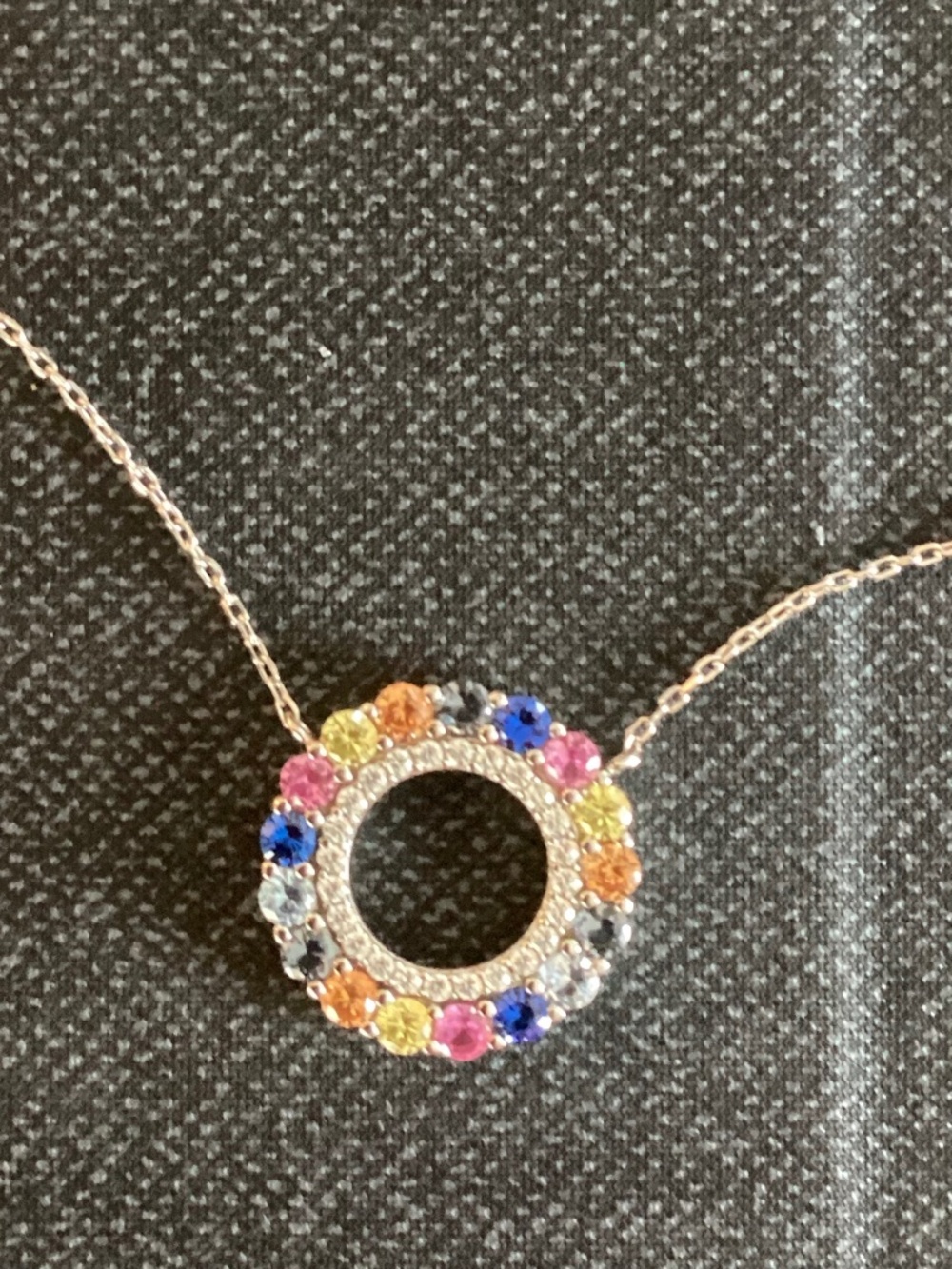 SILVER 925 16-18 INCH NECKLACE WITH RHINSTONES